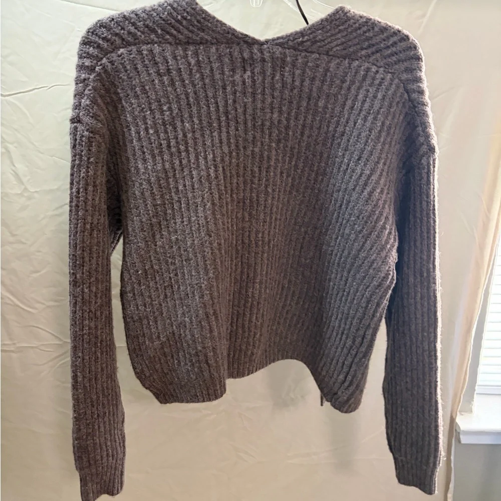 Universal Thread Ribbed Open-Front Cardigan - Brown - Picture 3 of 5